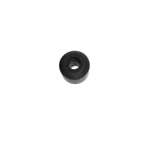 A small, black, cylindrical rubber grommet from the MS02-PA Series with a hole in the center, shown on a white background. Suitable for applications like Magnetic Float Sensor assemblies. by Standex Detect