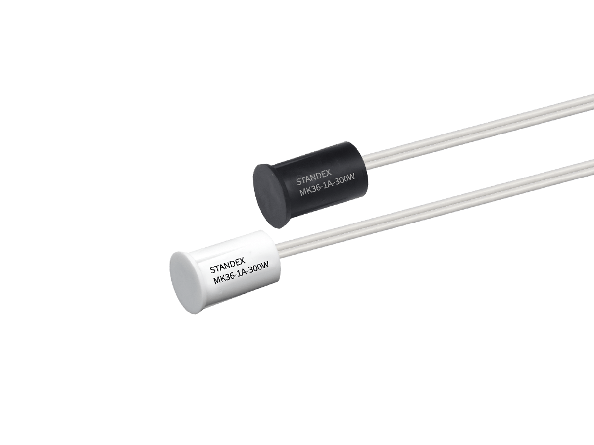 The MK36 Series Reed Sensor is a miniature recessed magnetic sensor that is designed for installation in a ø3/8” hole or in a ø3/4. When using an adapter, the sensor is designed for a press fit installation that utilizes crush ribs to retain the sensor in the installation hole.